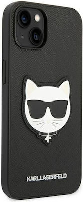 Karl Lagerfeld Saffiano Choupette Head Patch Back Cover Σιλικόνης Μαύρο (iPhone 14 Plus)