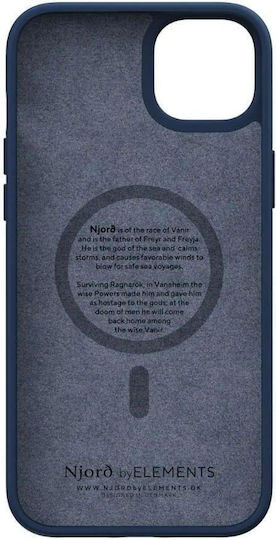 Njord Salmon Leather Back Cover Δερμάτινο 2mm Μπλε (iPhone 14 Plus)