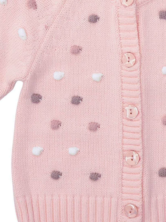 Funky Girls Knitted Cardigan with Buttons Pink