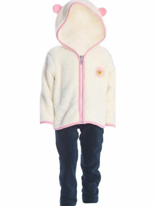 Kids Cardigan Cotton with Hood White