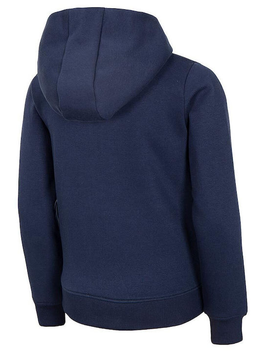 4F Girls Hooded Sweatshirt with Zipper Blue