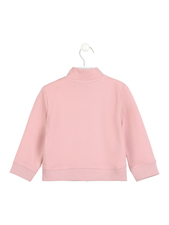 Losan Girls Cotton Cardigan with Zipper Pink