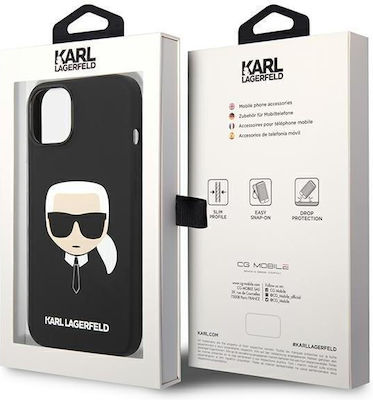 Karl Lagerfeld Karl`s Head Plastic / Silicone Back Cover Black (iPhone 14 Plus)