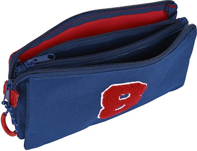 Safta Fabric Pencil Case with 2 Compartments Red