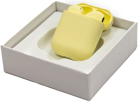 inPods 12 Earbud Bluetooth Handsfree Earphones with Sweat Resistance and Charging Case Yellow