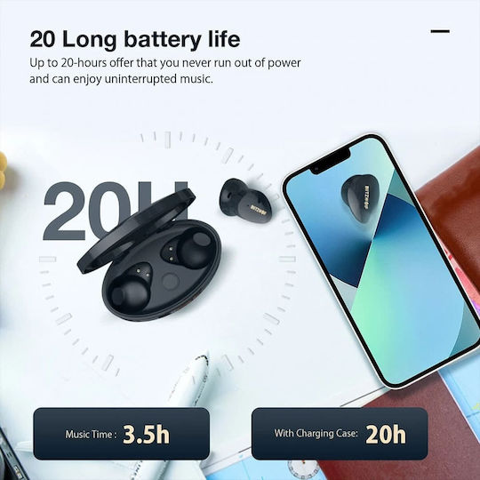 BlitzWolf BW-FPE2 Earbud Bluetooth Handsfree Ακουστικά με Αντοχή στον Ιδρώτα και Θήκη Φόρτισης Μαύρα
