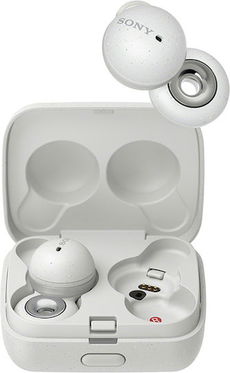 Sony LinkBuds Bluetooth Handsfree Ακουστικά με Αντοχή στον Ιδρώτα και Θήκη Φόρτισης Λευκά