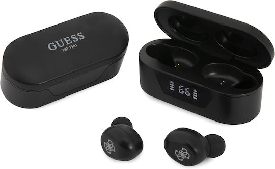 Guess Classic Logo In-ear Bluetooth Handsfree Earphones with Charging Case Black