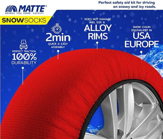 Matte Active Series Αντιολισθητικές Χιονοκουβέρτες XXL Επιβατικού Αυτοκινήτου 2τμχ