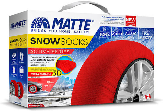 Matte Active Series Αντιολισθητικές Χιονοκουβέρτες XS Επιβατικού Αυτοκινήτου 2τμχ