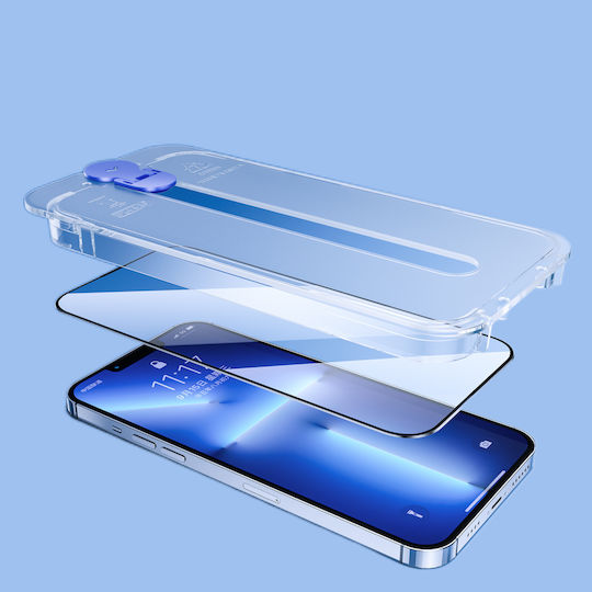 Joyroom Knight Cu Kit De Montare Full Face Tempered Glass (iPhone 17e / 16e / 14 / 13 / 13 Pro)