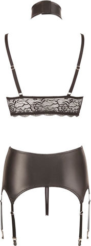 Cottelli Collection Bondage Suspender Lingerie Satz Schwarz