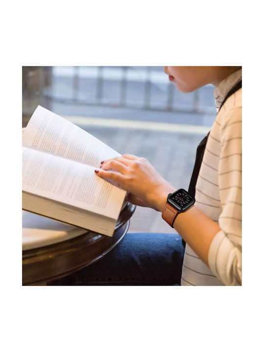 Tech-Protect Leatherfit Λουράκι Δερμάτινο Καφέ (Apple Watch 38/40/41mm)