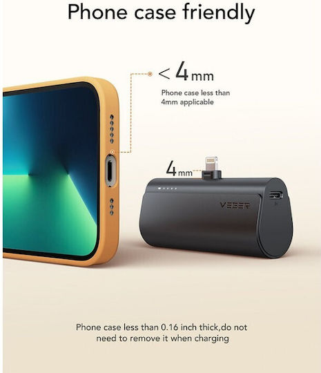 Veger V0556P Power Bank 5000mAh 20W Power Delivery Μαύρο