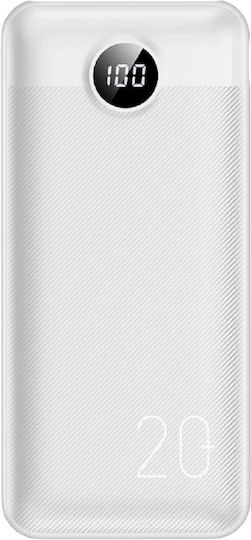 Veger L20S Power Bank 20000mAh 20W with 2 USB-A Ports and USB-C Port Power Delivery / Quick Charge 3.0 White