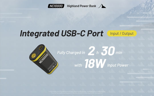 NiteCore NC10000 Power Bank 10000mAh 20W με Θύρα USB-C Power Delivery Μαύρο