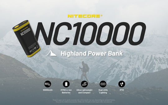 NiteCore NC10000 Power Bank 10000mAh 20W με Θύρα USB-C Power Delivery Μαύρο