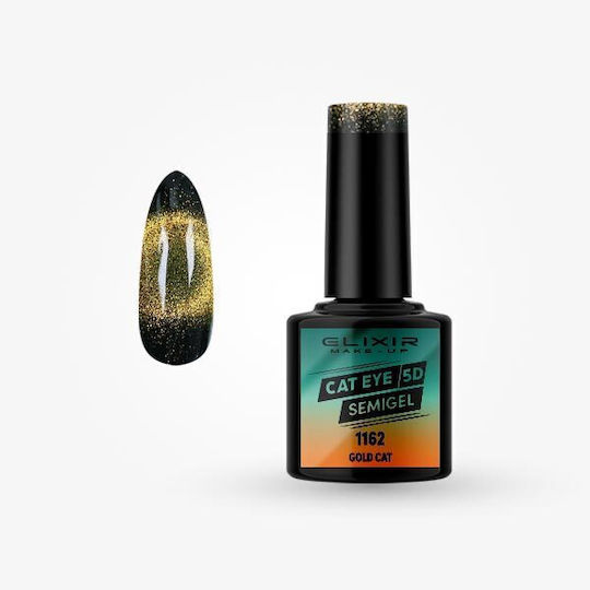 Elixir Semi Gel Halb-permanenter Nagellack 1162 Gold Cat Katzenauge 8ml 1Stück