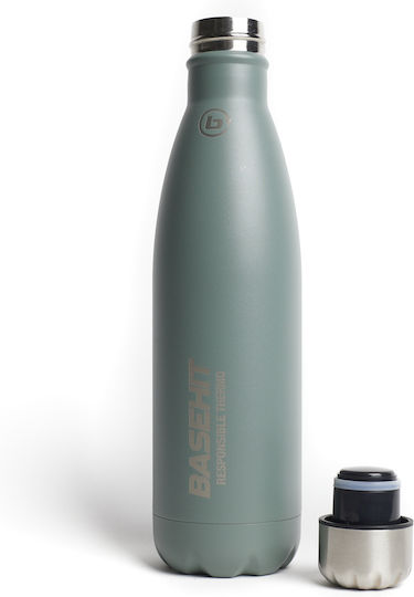 Basehit Recyclable Bottle Thermos Stainless Steel BPA Free 500ml Pine Green with Straw