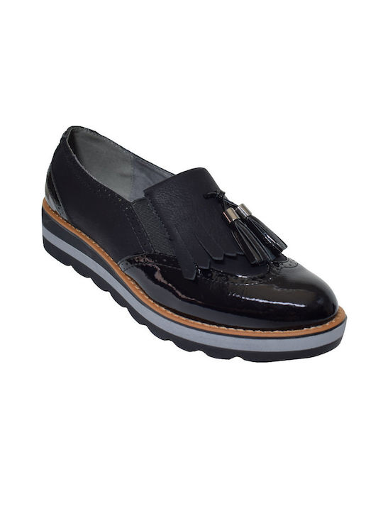 Verde 28-002492 Women's Oxford Shoes Black