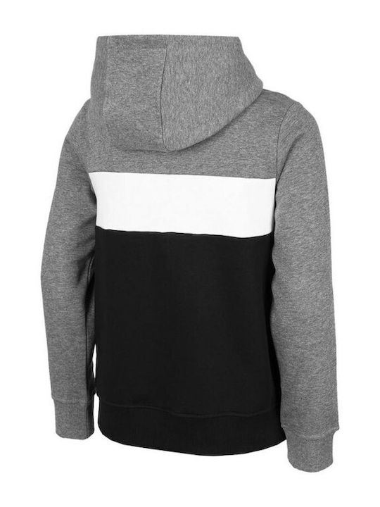 4F Kids Sweatshirt with Hood and Pockets Gray