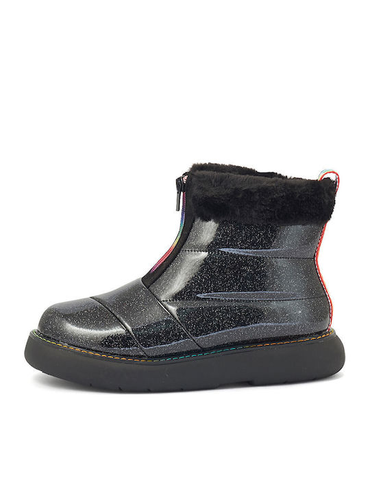 Toms Alpargata Mallow Women's Fur Lined Short Wellies Black
