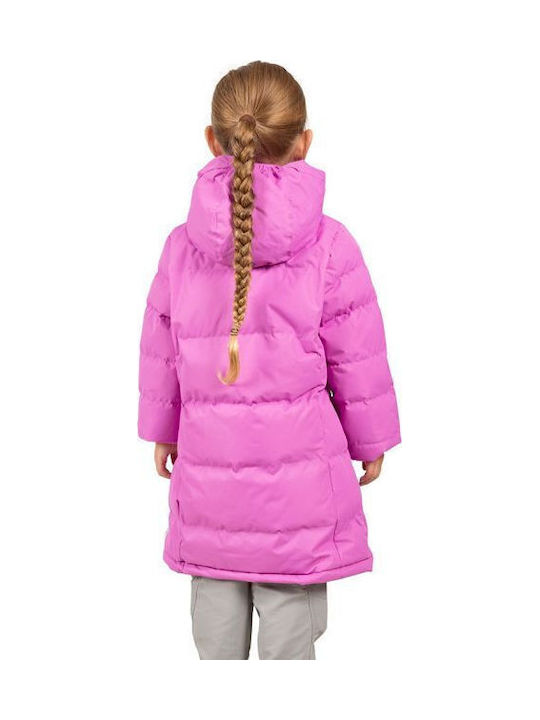 Kids' Quilted Jacket Long with Hood Fuchsia