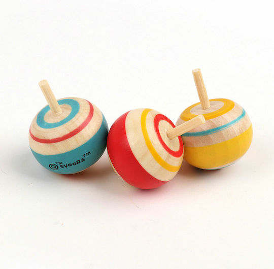 Svoora Wooden Spinning Top Top Spinning Hat for 5+ Years (Various Designs) 1pc