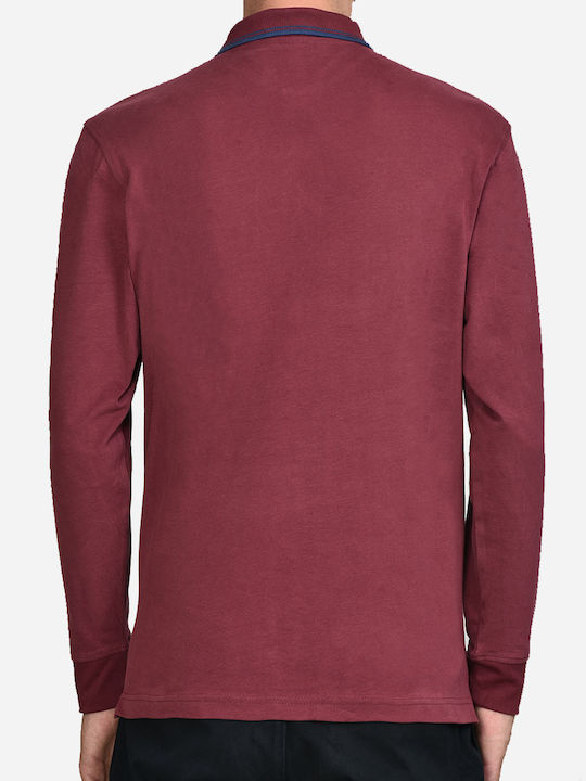 Ascot Sport Bluza Bărbătească cu Mânecă Lungă Polo Burgundy