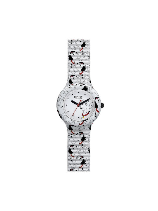 HipHop Kids Analog Watch with Rubber/Plastic Strap White