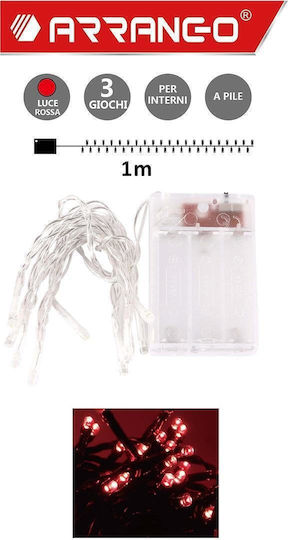 10 Λαμπάκια LED 1μ. Κόκκινα σε Σειρά 10 Λαμπάκια LED 1μ. Κόκκινα σε Σειρά