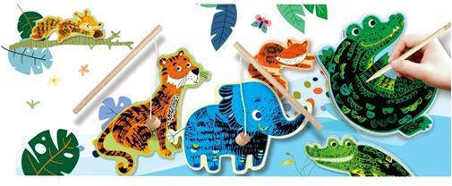 Avenir Malerei Scratch 'N' Catch Jungle Animals für Kinder 3+ Jahre alt+ Jahre