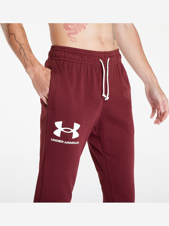 Rival Terry Sweatpants with Elastic Burgundy