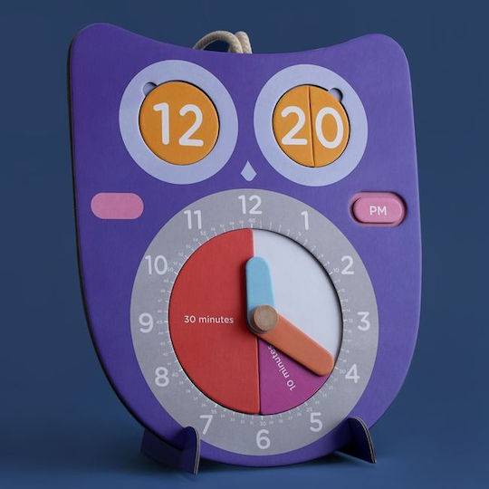 Mieredu Μαθαινω την Ώρα Educational Time Learning Game made of Wood for 3+ years Years Old
