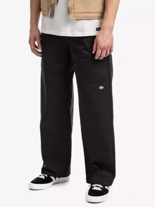 Double Knee Παντελόνι σε Loose Εφαρμογή Μαύρο