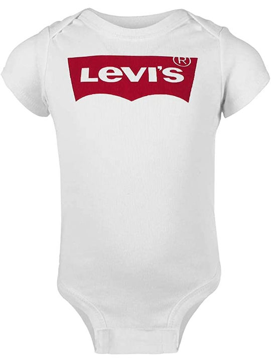 Levi's Set Body pentru Bebeluși Lenjerie Mâneci scurte cu Accesorii Alb