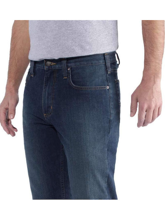 Ανδρικό Παντελόνι Τζιν με Slim Straight Εφαρμογή Navy Μπλε