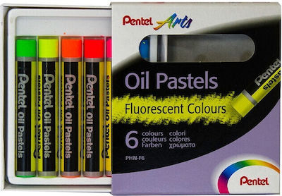 Pentel Oil Pastels Fluorescent 6colours PHN-F6