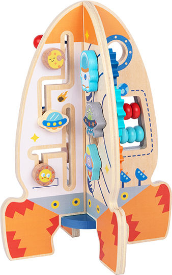 Tooky Toys Лабиринт Ракета за дейности от дърво за 24++ месеца