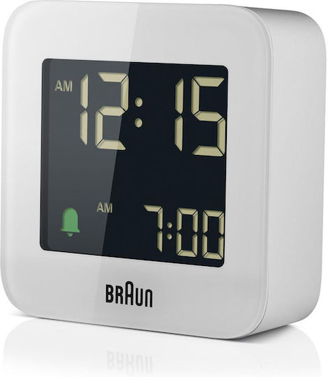 Braun BC 08 Tabletop Digital Clock With Alarm White BC08W