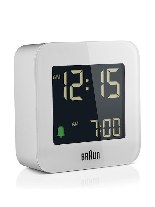 Braun BC08W Επιτραπέζιο Ψηφιακό Ρολόι με Ξυπνητήρι Λευκό BC08W
