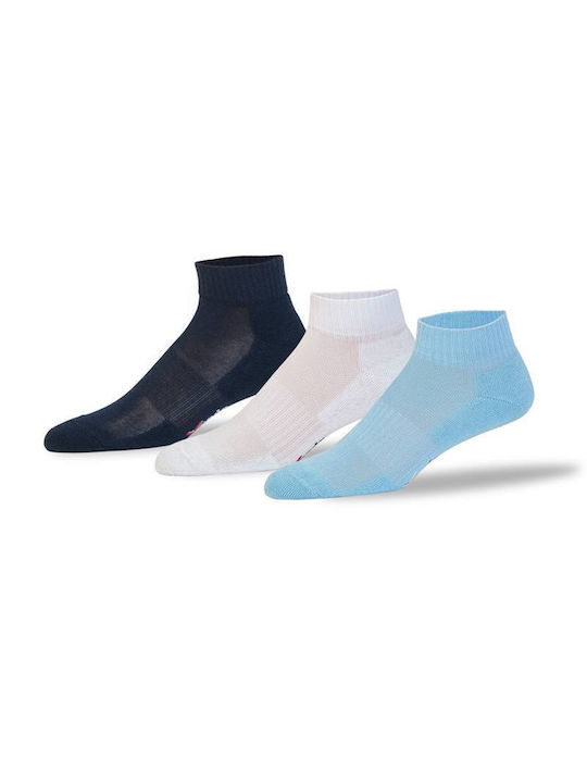 Xcode Boys 3 Pack Ankle Socks Light Blue -White/Blue/Light