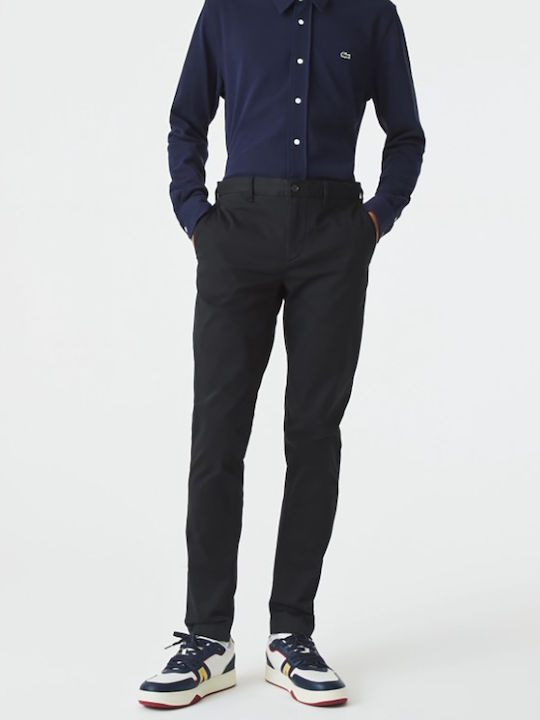 Herrenhosen Chinos Elastisch Schlank Passform Schwarz