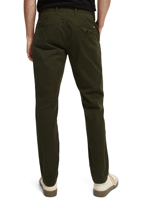Mott Chino Elastic Trousers In Slim Fit Khaki