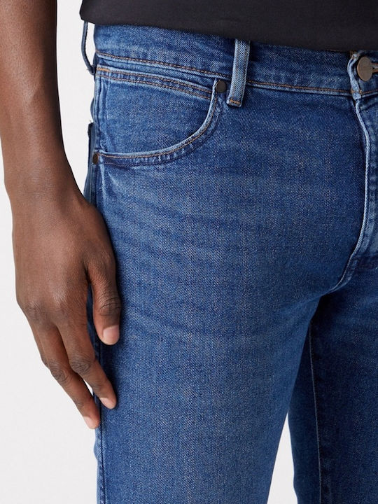 Larston Men's Jeans Trousers Elastic Slim Tapered Fit Blue