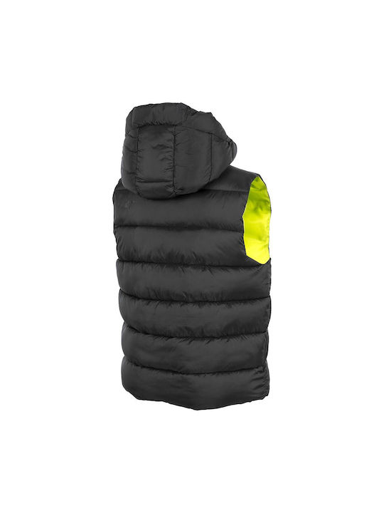 4F Kids Quilted Jacket Sleeveless short Hooded Black