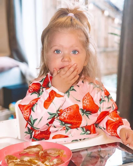 Twistshake Strawberry Coverall Fabric with Hoop & Loop Fastener & Sleeves Red