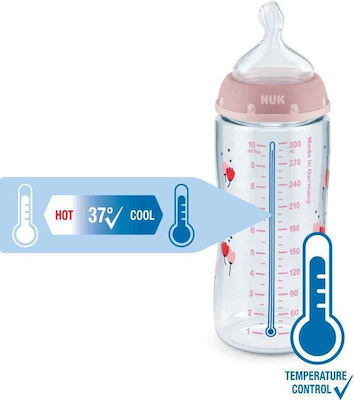 Nuk Πλαστικό Μπιμπερό First Choice Plus Temperature Control Κατά των Κολικών με Θηλή Σιλικόνης 300ml για 6-18 μηνών Μπλε Κροκοδειλάκια