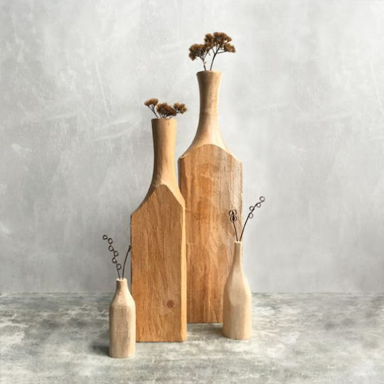 Synchronia Διακοσμητικό Βάζο Hölzernes Braun 5x2.3x20cm 1Stück