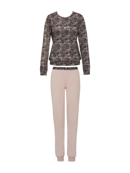 Emporio Armani Winter Damen Pyjama-Set Schwarz